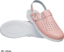 MEDIBUT BMKLADZ2PASDAM - skórzane klapki damskie, buty zawodowe medyczne lub gastronomi damskie - różowy 40. Czerwone klapki damskie Medibut, bez wzorów, bez obcasa. Za 109.28 zł.