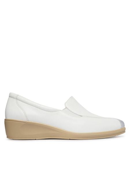 Caprice Półbuty 9-24350-45 Biały. Białe półbuty damskie Caprice, bez wzorów, ze skóry, bez obcasa, na koturnie, bez zapięcia. Za 210.99 zł.