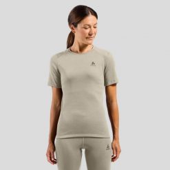 Bielizna termoaktywna z długim rękawem Odlo BL TOP crew neck s/s ACTIVE WARM. Niebieskia bielizna termoaktywna damska Odlo, s, z aplikacjami, z materiału, bez ramiączek, długie. Za 249.99 zł.