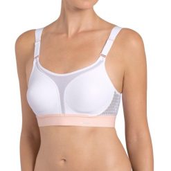 Stanik do biegania Extreme Lite z wysoki poziomem podtrzymywania. Białe biustonosze TRIACTION, bez wzorów, z elastanu. Za 273.00 zł.