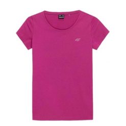 Koszulka Damska 4F. Czerwone t-shirty damskie 4f, bez wzorów, bez kołnierzyka. Za 66.99 zł.