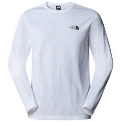Bluza turystyczna męska The North Face M L/S Simple Dome Tee. Białe koszulki sportowe męskie The North Face, l, bez wzorów, bez kołnierzyka, bez ramiączek, trekkingowe. Za 139.00 zł.