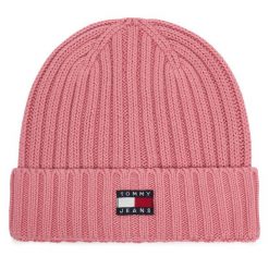 Czapka Tommy Hilfiger. Czerwone czapki i kapelusze damskie Tommy Hilfiger, na zimę, bez wzorów. Za 149.99 zł.