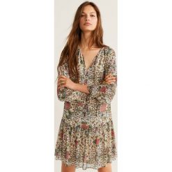 Mango - Sukienka Bard. Zielone sukienki damskie Mango, xs, bez wzorów, z materiału, casualowe, bez kołnierzyka, bez ramiączek. Za 199.90 zł.