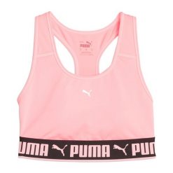 Stanik fitness cardio PUMA Mid Impact Puma Strong PM. Czerwone obuwie sportowe damskie Puma, bez wzorów, z poliesteru, na fitness i siłownię. Za 69.99 zł.