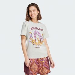 Koszulka adidas X FARM Graphic 2. Szare koszulki sportowe damskie Adidas, s, bez wzorów, sportowe, bez kołnierzyka. Za 149.00 zł.
