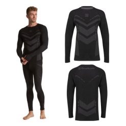 Bluza termoaktywna męska OneTeam ACHILL BAMBOO THERMO LIGHT PLUS bezszwowa. Czarne bluzy męskie ONETEAM, m, bez wzorów, bez kaptura. Za 59.99 zł.