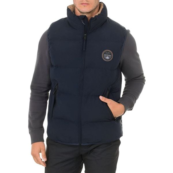 Bezrękawnik turystyczny męski Napapijri Allon Vest. Niebieskie koszulki sportowe męskie Napapijri, m, bez wzorów, z poliamidu, bez kołnierzyka, bez ramiączek, trekkingowe. W wyprzedaży za 553.00 zł.