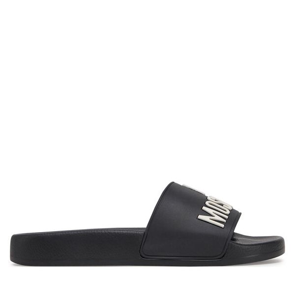 Klapki LOVE MOSCHINO. Czarne klapki damskie Love Moschino, bez wzorów, bez obcasa. Za 229.99 zł.