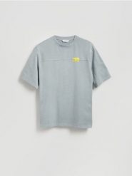 T-shirt relaxed fit - szary. Szare t-shirty męskie Reserved, l, bez wzorów, z bawełny, bez kołnierzyka. Za 79.99 zł.