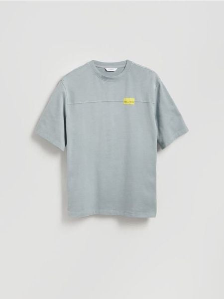 T-shirt relaxed fit - szary. Szare t-shirty męskie Reserved, l, bez wzorów, z bawełny, bez kołnierzyka. Za 79.99 zł.