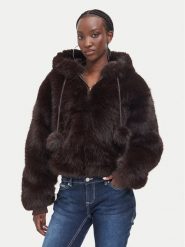 Juicy Couture Futro JCXIJ126509 Brązowy ciemny Regular Fit. Brązowe płaszcze damskie Juicy Couture, s, bez wzorów, z futra, bez kaptura. Za 899.99 zł.