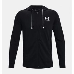 Bluza męska Under Armour RIVAL TERRY LC FZ. Czarne bluzy męskie Under Armour, m, bez wzorów, bez kaptura. Za 269.99 zł.