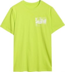 KOSZULKA MĘSKA BAWEŁNIANA T-SHIRT MĘSKI SPORTOWY Z NADRUKIEM 4F M2106. Koszulki sportowe męskie 4f, m, bez wzorów, z bawełny, sportowe, bez kołnierzyka. Za 41.94 zł.