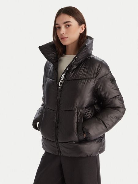 DKNY Kurtka zimowa DP5J9623 Czarny Regular Fit. Czarne kurtki damskie DKNY, na zimę, m, bez wzorów, z syntetyku, bez kaptura. Za 879.99 zł.