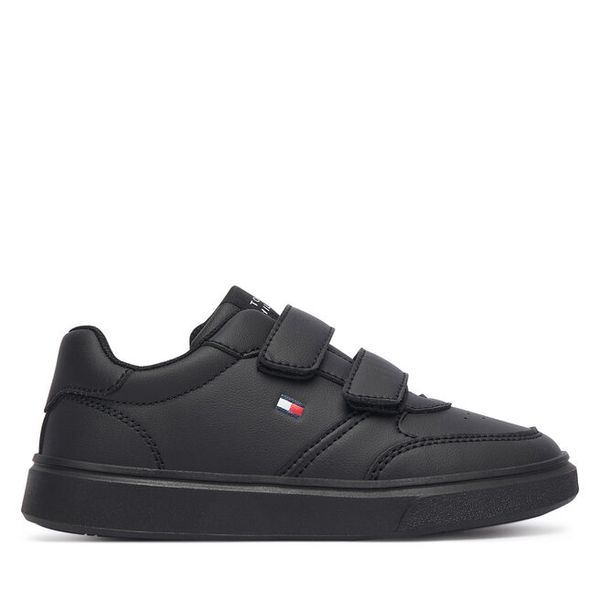 Sneakersy Tommy Hilfiger. Czarne trampki i tenisówki chłopięce Tommy Hilfiger, bez wzorów, bez zapięcia. Za 349.99 zł.