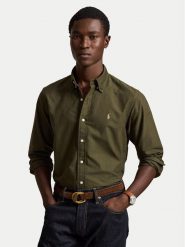 Polo Ralph Lauren Koszula 710805564520 Zielony ciemny Regular Fit. Zielone koszule męskie Polo Ralph Lauren, m, bez wzorów, z bawełny, bez kołnierzyka, bez ramiączek. Za 585.99 zł.