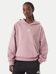 Adidas Bluza Adidas Kit Small Logo KV9791 Różowy Loose Fit. Czerwone bluzy damskie Adidas, xs, bez wzorów, z bawełny, bez kaptura. Za 278.99 zł.