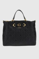 GUESS Czarna torebka Izzy Peony Girlfriend. Czarne torebki do ręki damskie Guess, z aplikacjami, klasyczne, bez dodatków. W wyprzedaży za 567.99 zł.