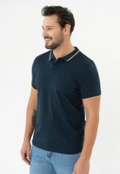 Polo męskie z wzorem O-GLACIER. Brązowe koszulki polo męskie Volcano, m, bez wzorów, z bawełny, bez kołnierzyka, bez ramiączek. Za 99.99 zł.