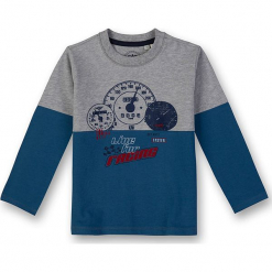 Koszulka w kolorze szaro-niebieskim. Niebieskie t-shirty dla chłopców marki Eat ants, z nadrukiem, z bawełny, z długim rękawem. W wyprzedaży za 62.95 zł.
