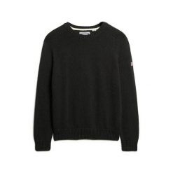 Damski sweter Superdry. Szare swetry damskie Superdry., na zimę, bez wzorów, z dzianiny, eleganckie, bez kołnierzyka, bez ramiączek, bez kaptura. Za 288.40 zł.