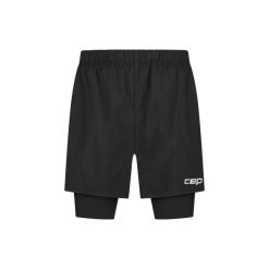 Szorty 2 w 1 CEP Compression Core Run. Czarne krótkie spodenki sportowe męskie CEP, s, bez wzorów, do biegania. Za 379.00 zł.