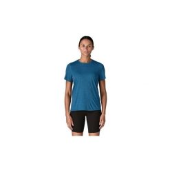 Koszulka trekkingowa damska Capilene Cool Ultra Shirt Women. Niebieskie t-shirty damskie Patagonia, bez wzorów, casualowe, bez kołnierzyka. Za 239.99 zł.