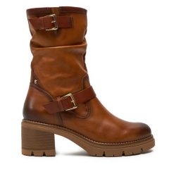 Botki Pikolinos. Brązowe botki damskie Pikolinos, bez obcasa, na słupku, bez zapięcia. Za 799.99 zł.
