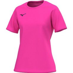 Koszulka damska Mizuno Team. Czerwone t-shirty damskie Mizuno, bez wzorów, sportowe, bez kołnierzyka. Za 92.50 zł.