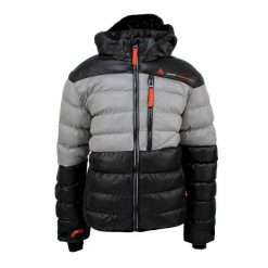 Dziecięca kurtka puchowa Peak Mountain Ecaptin. Czarne kurtki i płaszcze dla chłopców Peak Mountain, na zimę, bez wzorów, z poliesteru, bez kaptura. Za 158.00 zł.