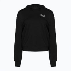 Bluza damska EA7 Emporio Armani Natural Ventus7 Hoodie. Czarne bluzy damskie EA7 Emporio Armani, m, bez wzorów, z bawełny, bez kaptura. Za 559.99 zł.