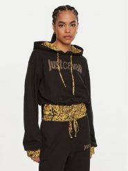 Just Cavalli Bluza 77PAIE21 Czarny Regular Fit. Czarne bluzy damskie Just Cavalli, xs, bez wzorów, z bawełny, bez kaptura. Za 639.99 zł.