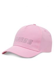 Guess Czapka z daszkiem V5GZ01 WO08O Różowy. Czerwone czapki i kapelusze damskie Guess, z aplikacjami, z bawełny. Za 99.99 zł.