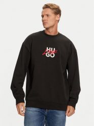 Hugo Bluza Dlongny 50521081 Czarny Relaxed Fit. Czarne bluzy męskie Hugo, l, bez wzorów, z bawełny, bez kaptura. Za 539.99 zł.