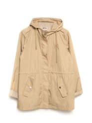 Kurtka damska przeciwdeszczowa z regulacją w talii z kapturem beżowa Lisa 801. Brązowe płaszcze damskie Big Star, na wiosnę, l, z aplikacjami, z tkaniny, eleganckie, z kapturem. Za 329.99 zł.