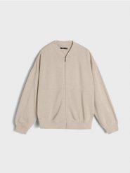 Bluza rozpinana - kremowy. Białe bluzy damskie Sinsay, l, bez wzorów, bez kaptura. W wyprzedaży za 33.99 zł.