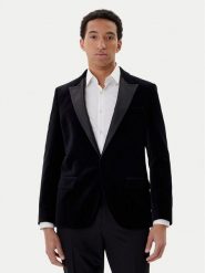 HUGO Marynarka Henry254E1X 50549032 Czarny Slim Fit. Czarne marynarki męskie Hugo, bez wzorów, z bawełny, biznesowe. Za 1,679.00 zł.