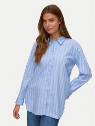 Vero Moda Koszula Elina 10336329 Niebieski Loose Fit. Niebieskie bluzki damskie Vero Moda, xs, bez wzorów, z bawełny, bez kołnierzyka, bez ramiączek. Za 169.99 zł.