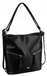 Shopperka damska hobo Rovicky R-073-01 czarna. Czarne torebki do ręki damskie ROVICKY, bez wzorów, ze skóry ekologicznej, duże, bez dodatków. Za 81.99 zł.