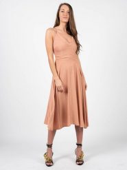 Patrizia Pepe Sukienka | 2A2091/A6X8 | Kobieta | Beżowy, Cielisty. Brązowe sukienki damskie Patrizia Pepe, na co dzień, bez wzorów, z poliesteru, bez kołnierzyka, bez ramiączek, midi, proste. W wyprzedaży za 449.00 zł.