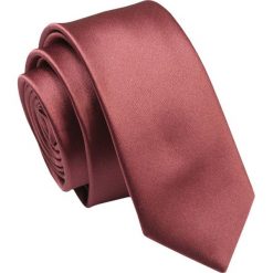 Krawat (Śledź) Męski 5 cm, Mahoniowy, Wąski, Gładki -ALTIES. Brązowe krawaty i muchy Alties, bez wzorów, z tkaniny, eleganckie. Za 35.00 zł.