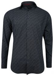 Ciemna Granatowa Koszula Wizytowa, Długi Rękaw -BELLO- Taliowana, Elegancka, Wzór Paisley. Niebieskie koszule męskie Bello, bez wzorów, z bawełny, biznesowe, bez kołnierzyka, bez ramiączek. Za 169.00 zł.