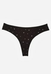 Czarne Majtki Stringi z Bawełną w Kwiaty Calylia. Czarne stringi damskie Born2be, l, bez wzorów, z bawełny. Za 5.99 zł.