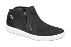 Kozaki zippowane z zamszu damskie Ecco Soft 7. Czarne kozaki damskie ecco, z materiału, bez obcasa. Za 581.50 zł.
