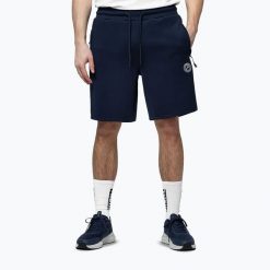 Spodenki męskie Pitbull San Diego. Niebieskie krótkie spodenki sportowe męskie PITBULL, m, bez wzorów, z elastanu, na fitness i siłownię. Za 179.99 zł.