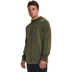 Bluza z kapturem Under Armour Fleece Full-Zip Hoodie, Mężczyźni. Zielone bluzy męskie Under Armour, m, bez wzorów, z poliesteru, z kapturem, na fitness i siłownię. Za 390.00 zł.