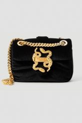 JUST CAVALLI Czarna damska torebka Iconic Snakes Puffy Style 3. Czarne kopertówki damskie Just Cavalli, bez wzorów, bez dodatków. W wyprzedaży za 622.99 zł.