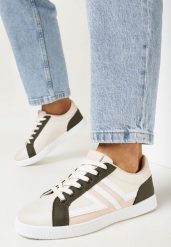 Jasnobeżowe Sneakersy Sznurowane Baronsa. Brązowe obuwie sportowe damskie Born2be, bez wzorów. Za 69.99 zł.