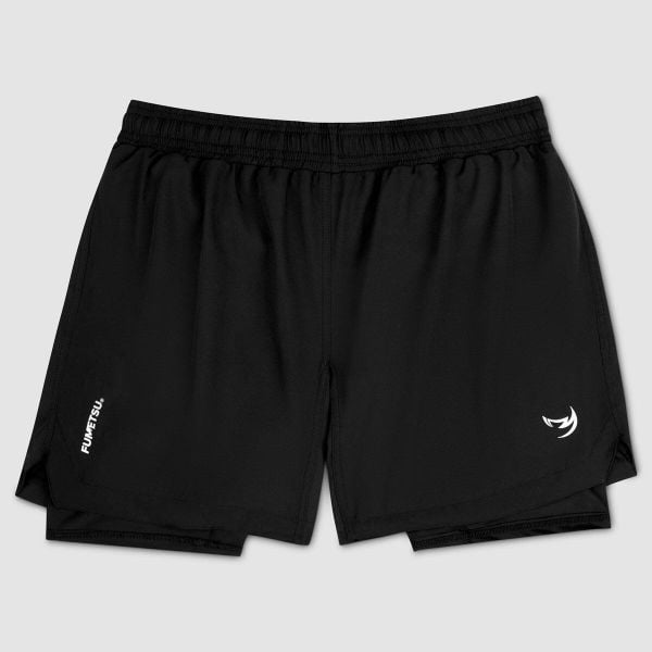 Spodenki treningowe męskie FUMETSU Origins Dual Layer. Czarne krótkie spodenki sportowe męskie FUMETSU, m, bez wzorów. Za 159.99 zł.